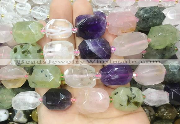 MQBS03 15 inches 13*18mm - 15*20mm faceted nuggets multicolor quartz beads
