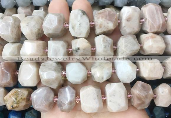 MSBS20 15 inches 12*16mm - 13*18mm faceted nuggets moonstone beads