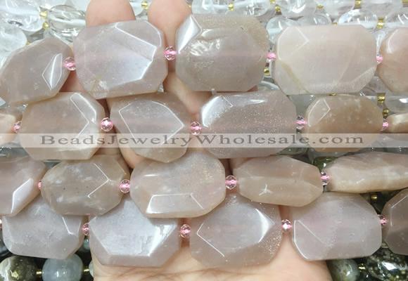 MSBS24 15 inches 18*25mm - 22*30mm faceted freeform moonstone beads