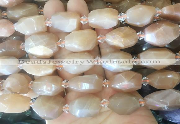 MSBS27 15 inches 12*16mm - 15*20mm faceted nuggets moonstone beads