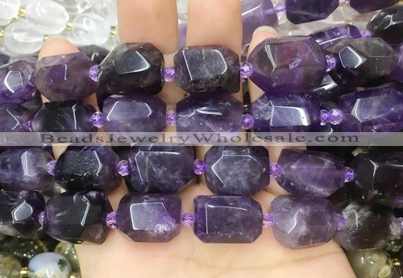 NABS07 15 inches 13*18mm - 15*20mm faceted nuggets amethyst beads