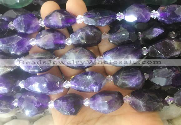 NABS11 15 inches 12*16mm - 15*20mm faceted nuggets amethyst beads