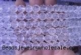 NCBS06 15 inches 10mm carved rose flower white crystal beads wholesale