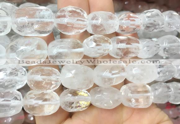 NCBS21 15 inches 12*16mm - 13*18mm faceted nuggets white crystal beads