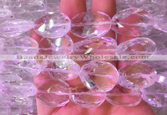 NCBS23 15 inches 15*20mm - 18*25mm faceted freeform white crystal beads