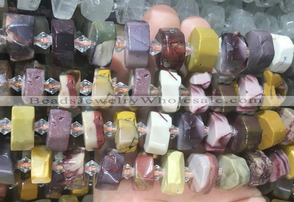 NGBS220 15 inches 10*14mm - 12*16mm faceted nuggets mookaite beads