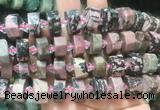 NGBS221 15 inches 10*14mm - 12*16mm faceted nuggets rhodonite beads