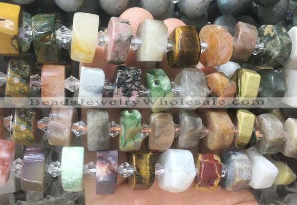 NGBS232 15 inches 10*14mm - 12*16mm faceted nuggets colorful gemstone beads
