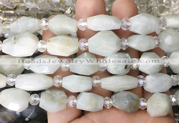 NGBS249 15 inches 8*12mm - 12*16mm faceted nuggets moonstone beads