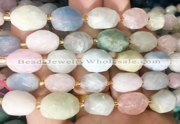 NGBS251 15 inches 8*12mm - 12*16mm faceted nuggets morganite beads