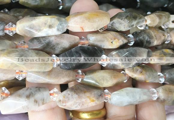 NGBS254 15 inches 8*20mm - 12*30mm faceted nuggets sunstone beads