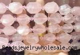 NGBS264 15 inches 13*18mm - 15*20mm faceted nuggets rose quartz gemstone beads