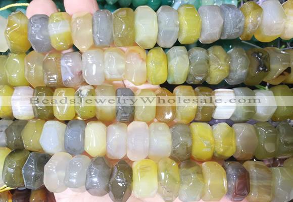 NGBS298 15 inches 8*14mm - 10*16mm faceted nuggets agate beads wholesale
