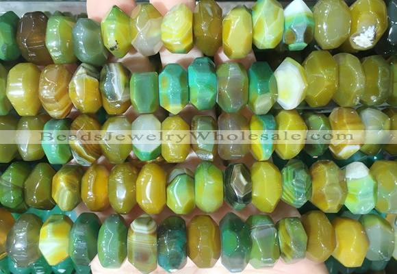 NGBS299 15 inches 8*14mm - 10*16mm faceted nuggets agate beads wholesale