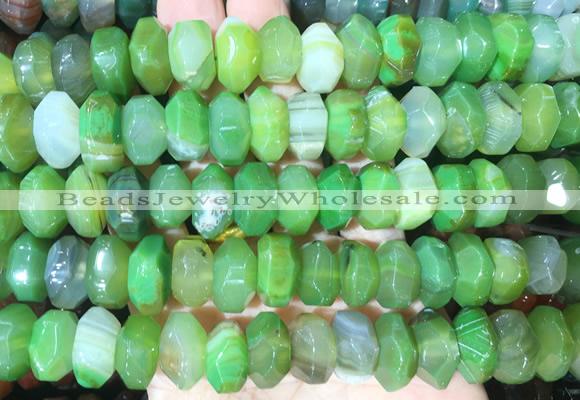 NGBS304 15 inches 8*14mm - 10*16mm faceted nuggets agate beads wholesale