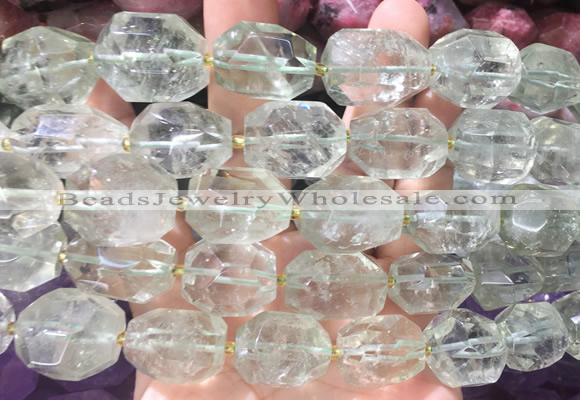 NGBS356 15 inches 13*18mm - 15*20mm faceted nuggets green crystal beads wholesale