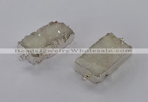 NGC1180 20*30mm - 22*35mm rectangle druzy agate connectors