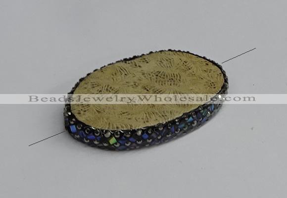 NGC1877 30*50mm - 30*55mm oval fossil coral connectors