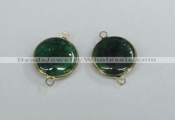 NGC399 18mm flat round agate gemstone connectors wholesale