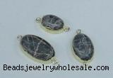 NGC416 15*20mm - 18*25mm oval labradorite gemstone connectors