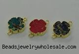 NGC5345 20mm flower sea sediment jasper connectors wholesale