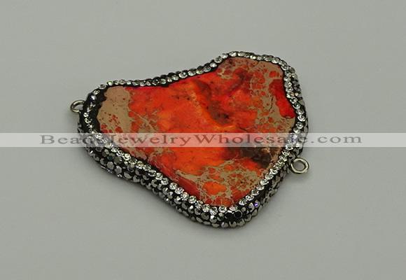 NGC5753 30*35mm - 35*45mm freeform sea sediment jasper connectors