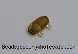 NGC5822 13*25mm faceted oval yellow tiger eye connectors wholesale