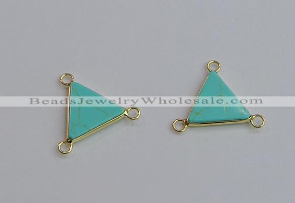NGC5986 15*16mm triangle white howlite turquoise connectors