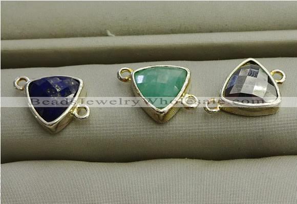 NGC5996 11*11mm triangle mixed gemstone connectors wholesale