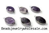 NGC7064 17*22mm faceted oval amethyst connectors