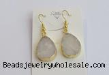 NGE400 15*20mm teardrop druzy agate gemstone earrings wholesale