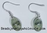 NGE420 10*14mm teardrop green rutilated quartz earrings earrings wholesale