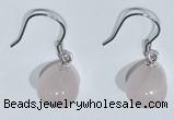 NGE428 10*10mm teardrop rose quartz earrings wholesale