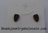 NGE5115 5*8mm freeform plated druzy quartz earrings wholesale