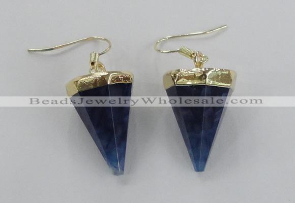 NGE64 14*20mm - 15*22mm cone agate gemstone earrings wholesale