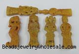 NGP1444 20*70mm - 25*75mm Carved dyed natural hetian jade pendants