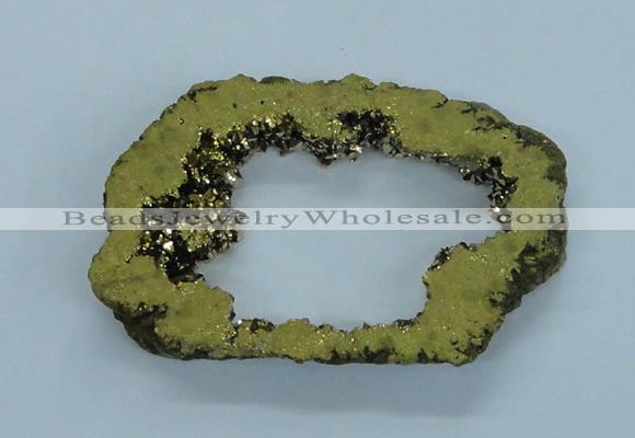 NGP1839 55*75mm - 65*80mm donut plated druzy agate pendants