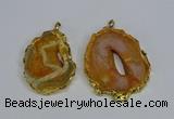 NGP3483 40*50mm - 50*65mm freeform druzy agate gemstone pendants