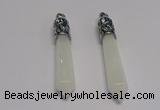 NGP5414 10*65mm sticks white jade gemstone pendants wholesale