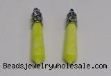 NGP5417 10*65mm sticks lemon jade gemstone pendants wholesale