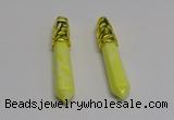 NGP5444 10*65mm sticks lemon jade gemstone pendants wholesale