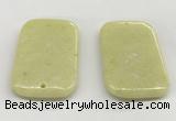 NGP5864 35*55mm rectangle lemon jade pendants wholesale