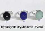 NGR1125 14*17mm oval mixed gemstone rings wholesale