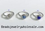 NGR1130 14*17mm flat round mixed gemstone rings wholesale