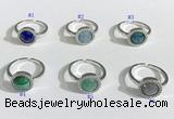 NGR1133 11mm flat round mixed gemstone gemstone rings wholesale