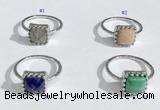 NGR1140 10mm square  mixed gemstone rings wholesale