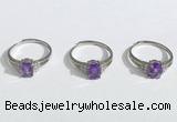 NGR1146 6*8mm faceted oval amethyst gemstone rings wholesale