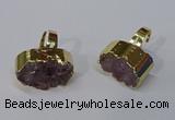 NGR210 15*25mm - 18*30mm oval druzy amethyst rings wholesale