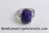 NGR3043 925 sterling silver with 12*16mm oval charoite rings