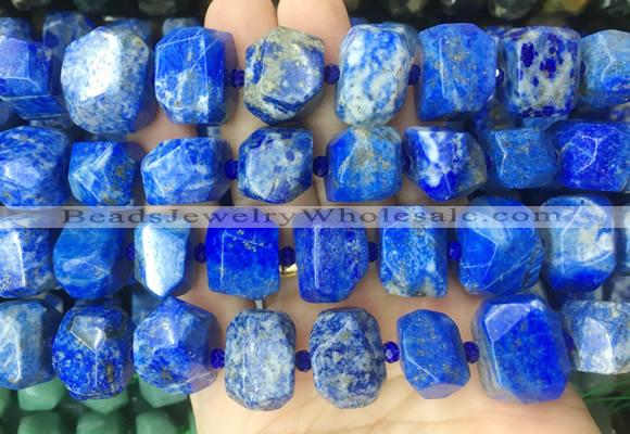 NLBS01 15 inches 12*16mm - 13*18mm faceted nuggets lapis lazuli beads